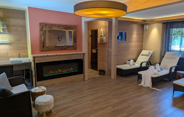 Finnische Sauna und Ruheraum im Wanderhotel Mühle